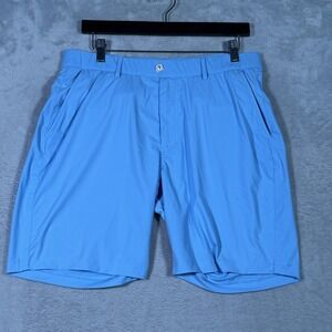 Redvanly Shorts Mens Large Blue Golf Athletic 7 Inch Chino Pockets Stretch*